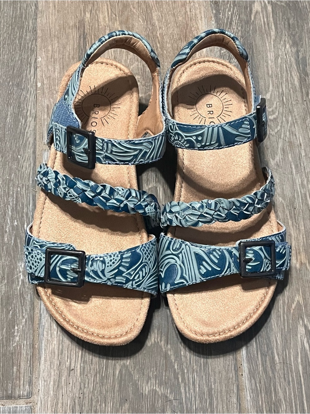 Brioso Blue Patterned Women’s Comfort Sandals